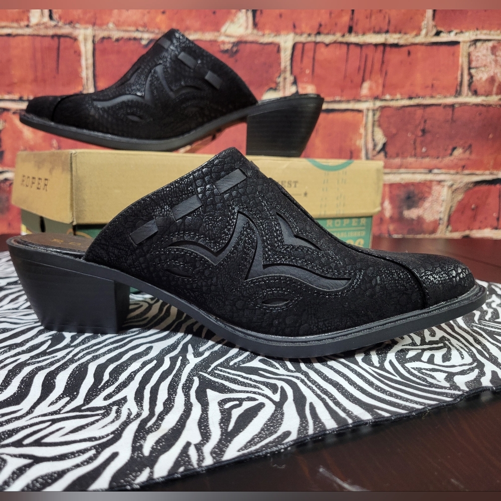 Roper Women's Black Western Mules